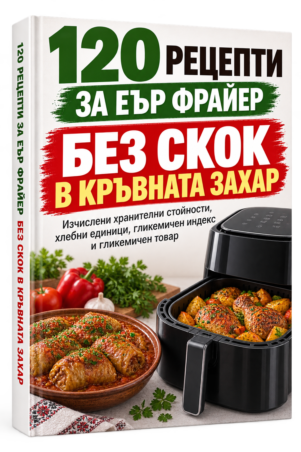 Книга - 120 рецепти за еър фрайер без скок в кръвната захар
