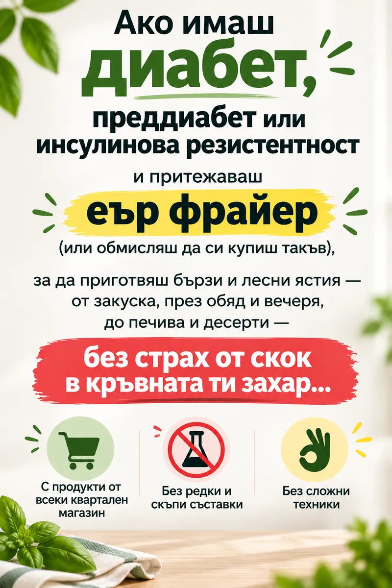 Ако имаш диабет, преддиабет или инсулинова резистентност и притежаваш еър фрайер — без страх от скок в кръвната захар